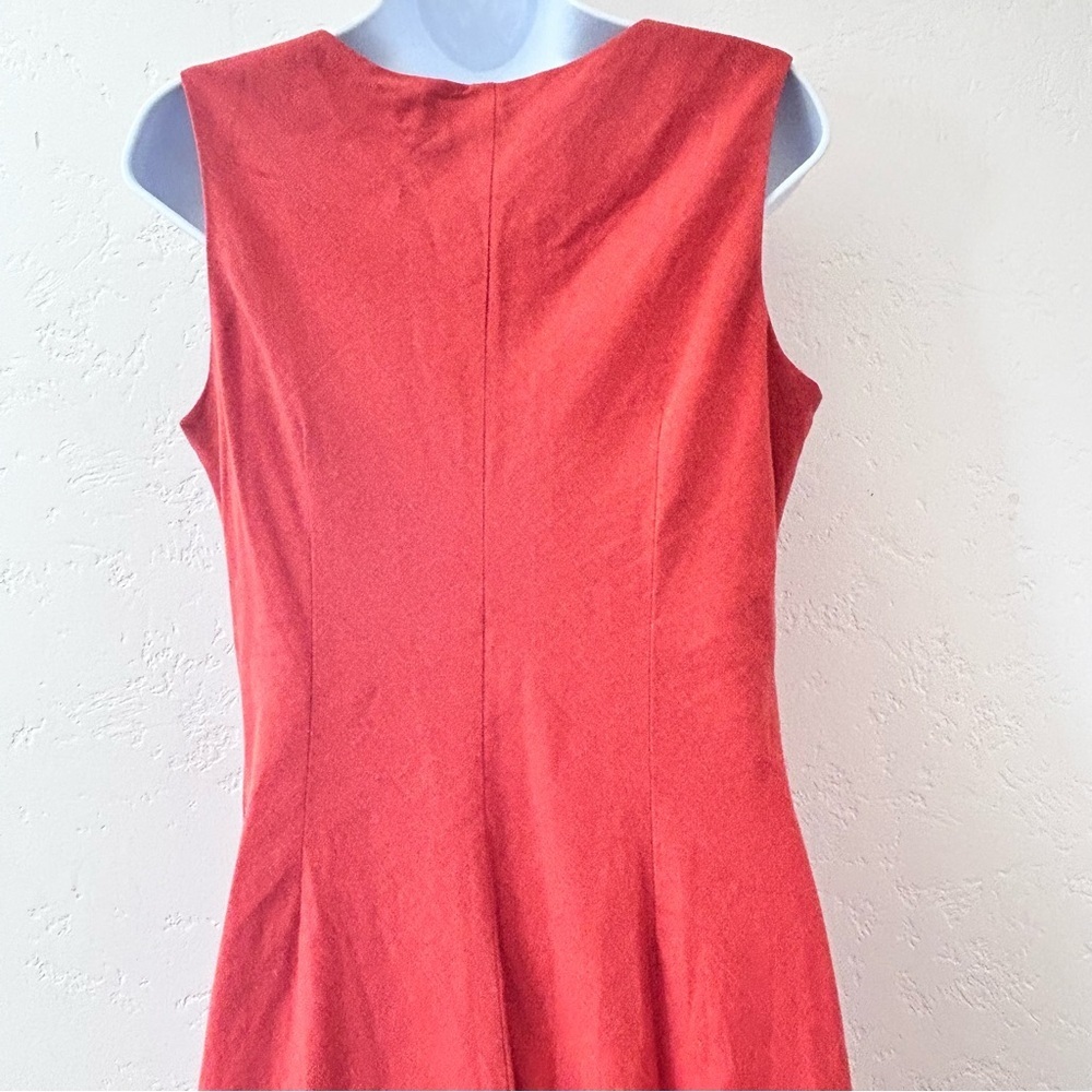LENNIE New York Vintage 90s Linen Maxi Dress Sweetheart Neckline Coral Size 10 M - Picture 6 of 12